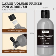 Nicpro Tinta para Aerógrafo Cinza 250ml - Primer Acrílico Fosco Pronto para Pulverizar - imagem 3
