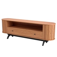 Rack TV Curvo 180cm: Freijó e Preto Fosco - imagem 2