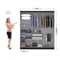 Guarda Roupa Casal Paris: 6 Portas Preto Fosco - imagem 2