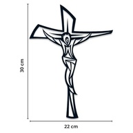 Crucifixo de Parede em MDF Preto Fosco - 30x22cm | Decoração Elegante e Significativa para Ambientes - imagem 4