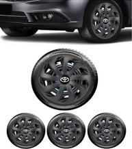 Jogo 4 Calotas Esportivas Velox Aro 15 Preto Fosco - TOYO Etios, Hacth, Sedan, Yaris, Corolla - imagem 2