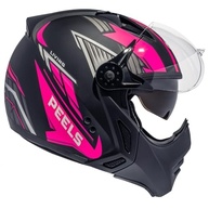 Capacete Peels Mirage Living Preto Fosco/Pink: Conforto, Segurança e Estilo com Queixeira Removível e Óculos Solar - imagem 5