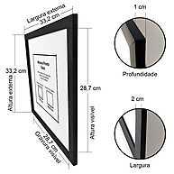 Moldura de Madeira Preta 30x30 cm com Acrílico – Proteção e Elegância para Sua Foto - imagem 1
