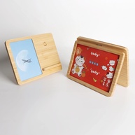 Carregador Wireless 4 em 1: Base de Bambu + Porta Fotos - imagem 4