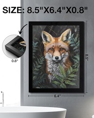 Aesthetic Fox Wall Art Decor - Pintura Emoldurada Dark Academia com Tema Botânico para Decoração de Casa - imagem 3