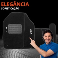 Kit 5 Tapetes Carpete Automotivo Fox 2003-2014 Preto - Encaixe Perfeito e Durabilidade - imagem 3