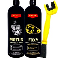 Kit Completo Razux: Verniz Motor Motux 1L + Foxy 1L + Escova Corrente Detalher - imagem 1