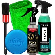 Kit Completo Limpeza Motor e Corrente Moto Vonixx + Foxy | Pincel, Toalha e Aplicador - imagem 1