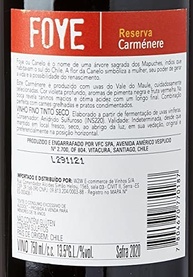 Viña Bouchon Foye Reserva Carménère Carmenère 750 Ml - imagem 4
