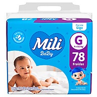 Fralda Mili Baby Giga G: 78 Unidades e Noites Secas! - imagem 1