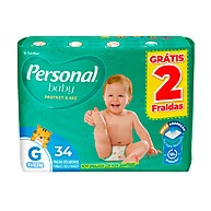 Fralda Personal Baby Protect & Sec G: 34 Fraldas! - imagem 1
