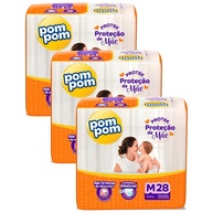 Fralda Pom Pom Protek Jumbo M: Kit 3x28 Unidades - imagem 1