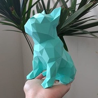 Bulldog Francês Sentado Decorativo 3D Azul Tiffany - 15 cm | Decoração Moderna e Estilosa - imagem 5