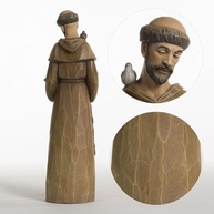 Estátua de São Francisco com Pássaros 30,5 cm - Escultura em Resina com Detalhes Pintados à Mão - imagem 5
