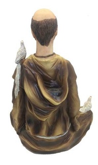 São Francisco de Assis em Meditação Lótus - Estatueta em Bronze com Detalhes Realistas - imagem 3