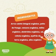 Da Vovó, Papinha infantil, Linha+12, Orgânica, Sabor Arroz, Frango e Legumes, 200ml - imagem 3