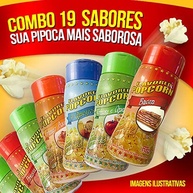 Temperos p/ Pipoca Flavored Popcorn Cx 24 Frascos: 12 Tomate e Queijo - 12 Flavapop Sal Micronizado Manteiga - imagem 5