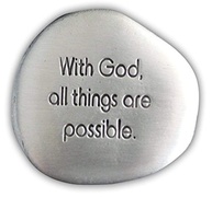 Pedra Calmante com Frase Inspiradora 'With God All Things Are Possible' - 3,8cm - imagem 1