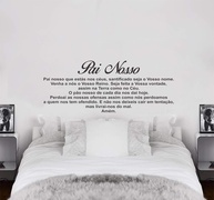Adesivo Decorativo de Parede Frase Oração Pai Nosso - 47x110cm | Vinil de Alta Qualidade para Decoração Espiritual - imagem 1