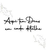 Frase Decorativa em MDF 'Aqui Tem Deus em Cada Detalhe' - 120x10cm | Acabamento Premium com Corte a Laser - imagem 1