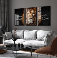 Quadro Decorativo Leão de Judá - Religioso com Frase Inspiradora, Moldura Preta e Vidro - imagem 5