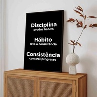 Quadro Decorativo Frase Motivacional Disciplina - Kit com 3 Unidades 33x43cm | Ideal para Quarto, Sala e Escritório - imagem 4