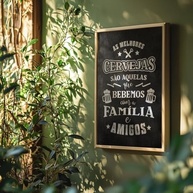 Quadro Decorativo Cerveja com Moldura - Frase Divertida para Churrasco e Ambientes Amigáveis - imagem 3