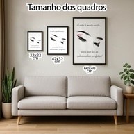 Quadro Decorativo Sobrancelhas Frase Inspiradora - Ilustração Feminina Estética para Studio Beleza - imagem 4