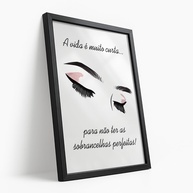 Quadro Decorativo Sobrancelhas Frase Inspiradora - Ilustração Feminina Estética para Studio Beleza - imagem 1