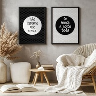 Kit 2 Quadros Decorativos Frases Divertidas Preto e Branco - Estilo Criativo e Humor para Casal e Jovens - imagem 5