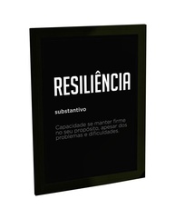 Quadro Decorativo Frases Motivacionais - Definição de Resiliência | Moldura Moderna para Escritório e Sala - imagem 1