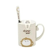 Caneca Infantil BPA Free com Alça e Colher em Aço Inox - Estampa Macaco - imagem 2