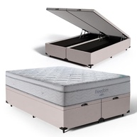 Cama Box Baú Queen com Colchão Ortobom Freedom Molas Ensacadas D33 Pillow - imagem 1