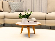Mesa de Centro Tripe Retro em Off White e Freijó - Design Elegante e Funcional para sua Sala - imagem 5