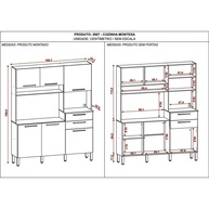 Cozinha Compacta 6 Portas Montesa: Freijó/Gris - imagem 2