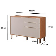 Balcão de Cozinha Divina 120cm: Freijo/Titanium - imagem 2