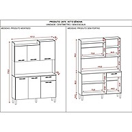 Armário de Cozinha 6 Portas + 1 Gaveta Gênova Freijó/Vanilla - imagem 2
