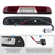 3ª Luz de Freio LED Estroboscópica para Ford F250/F350/F450/F550 Super Duty e Ranger - Alta Visibilidade e Segurança - imagem 4