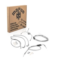 Kit Completo Mofun: Cabos de Acelerador, Embreagem e Freio Hidráulico para Harley Touring (1999-2007) - 12"-14" Guidão Cromado - imagem 1