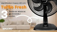 Ventilador Mallory Turbo Fresh 40cm Mesa e Parede 126W - Silencioso com 6 Pás e Grade TS - imagem 4