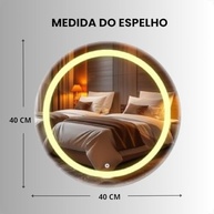 Espelho Redondo Decorativo com LED 40x40cm - Touch Screen, Iluminação Fria e Design Luxuoso - imagem 3