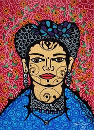 Frida Kahlo (2019) por Sérgio Piancó - Tela Canvas 30x42 - Arte Exclusiva para Decoração - imagem 1