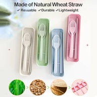 Conjunto de Talheres Reutilizáveis Rosa com Estojo Portátil | Eco-Friendly para Viagens e Piqueniques - imagem 5