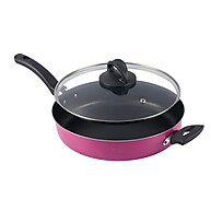 Frigideira Antiaderente 24cm Rosa: Cozinhe Fácil! - imagem 1