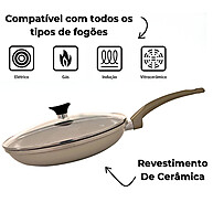 Frigideira Indução Antiaderente Cerâmica Prática Não Gruda - imagem 1