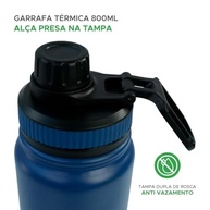 Garrafa Térmica 800ml Inox Azul - Isolamento Térmico Avançado para Quente e Frio - imagem 5
