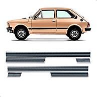 Friso Lateral Fiat 147/Oggi/Spazio: 6 Peças Preto - imagem 1
