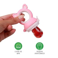 Porta Fruta Chupeta em Silicone BPA-Free Rosa - Segura e Saudável para Bebês a Partir de 6 Meses - imagem 5
