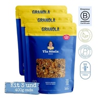 Kit 3 Granola Tradicional Castanha Coco Fruta Pacote 400g cada Tia Sônia - imagem 4