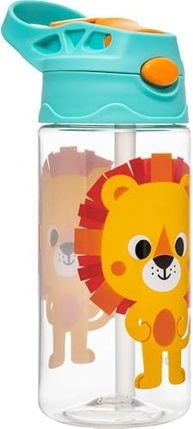 Kit Lanche Escolar Zoo Leão - Garrafa Tritan 450ml + 3 Potes para Frutas e Lanches - imagem 5